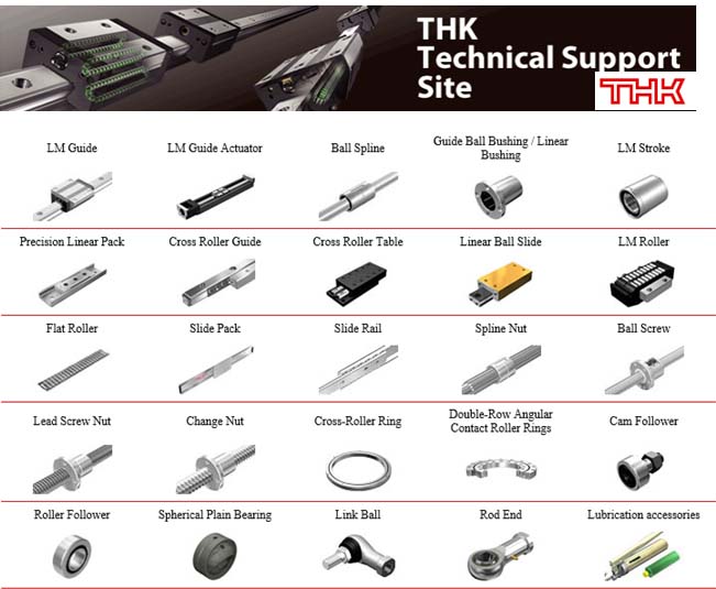 THK直線運動導軌、滾動導軌、滾珠絲杠 、交叉滾柱軸環(huán)